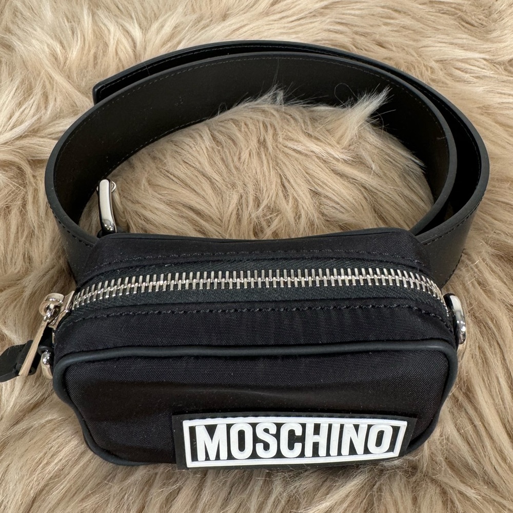Authentic Moschino Leather/Nylon Belt Bag